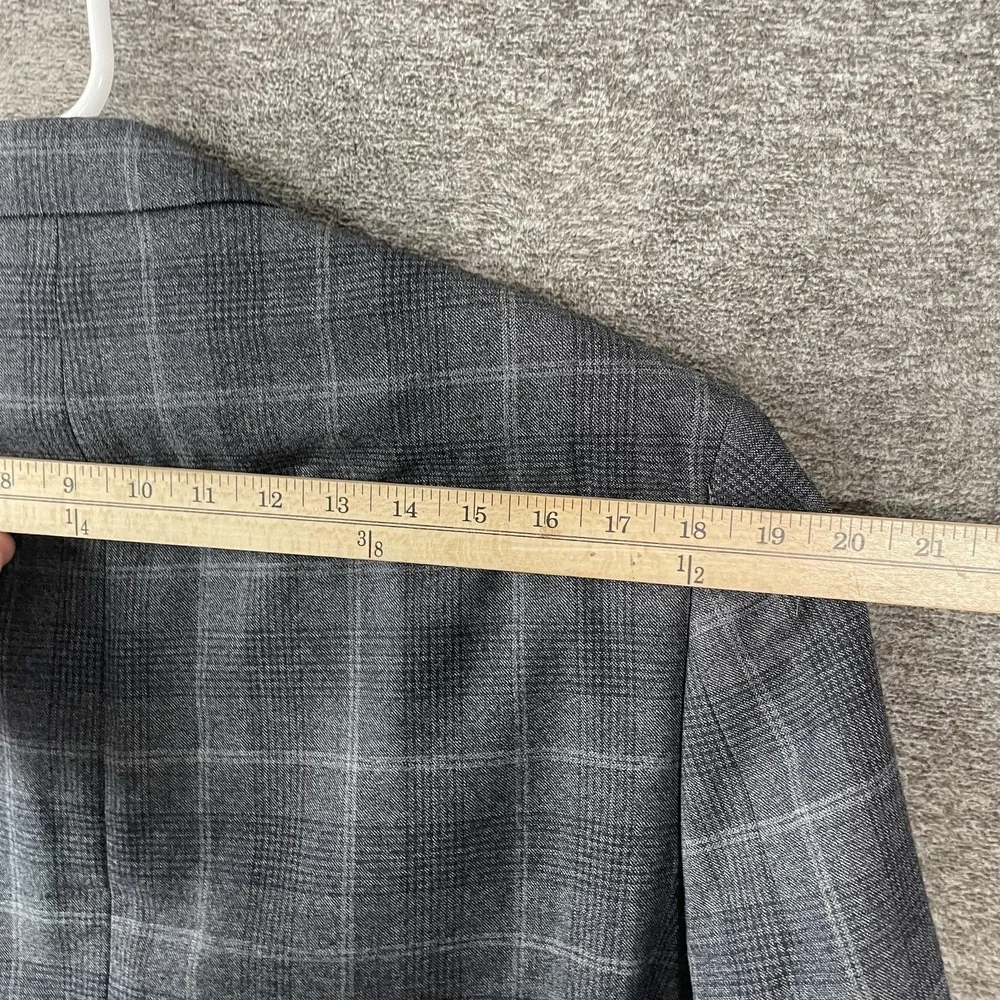 Lauren Ralph Lauren Blazer Mens 42L Gray Plaid Wool Stretch‎ Sport Coat Jacket